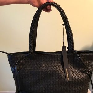 Gorgeous Christopher Kon leather woven bag. New.